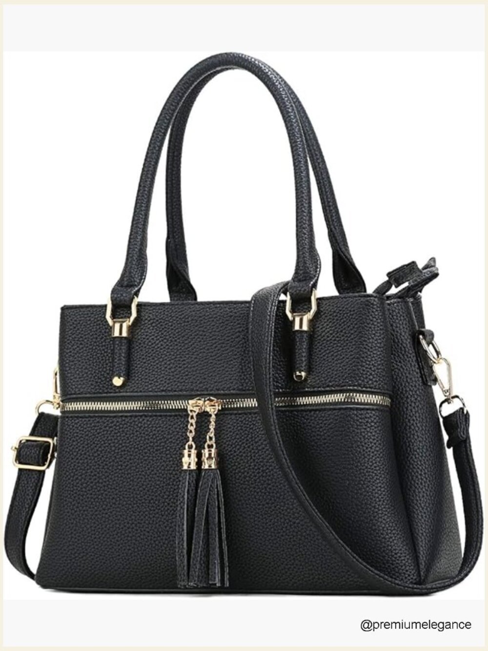 Medium Satchel Shoulder Handbags with Zipper Pockets, Leather Crossbody Purse